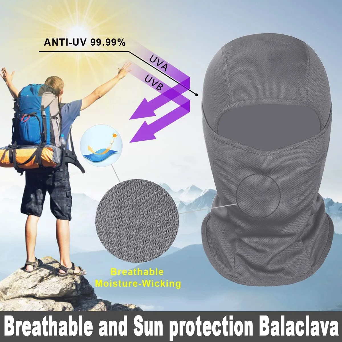 Achiou Ski Mask for Men Women, Balaclava Face Cover, Shiesty Mask UV Protector Lightweight for Motorcycle Snowboard