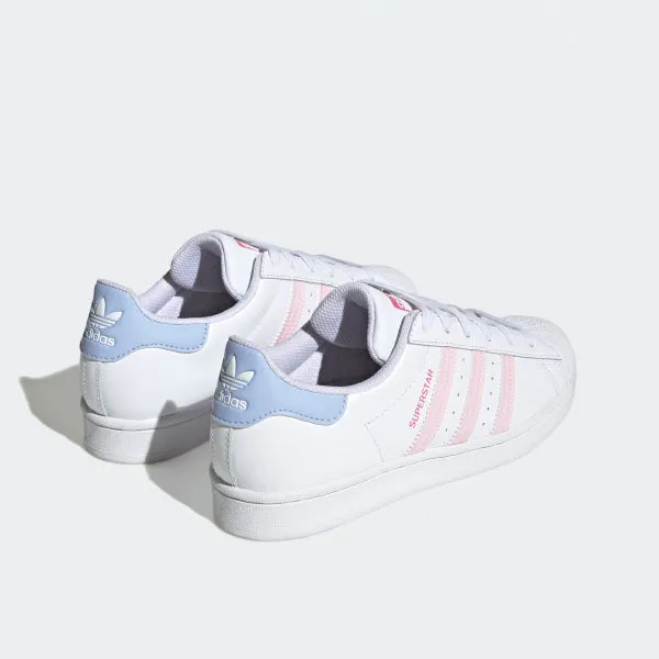 ADIDAS SUPERSTAR SHOES KIDS- WHITE AND PINK