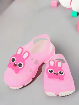 Adorable Bunny Cartoon Design Clogs for Girls - Pink