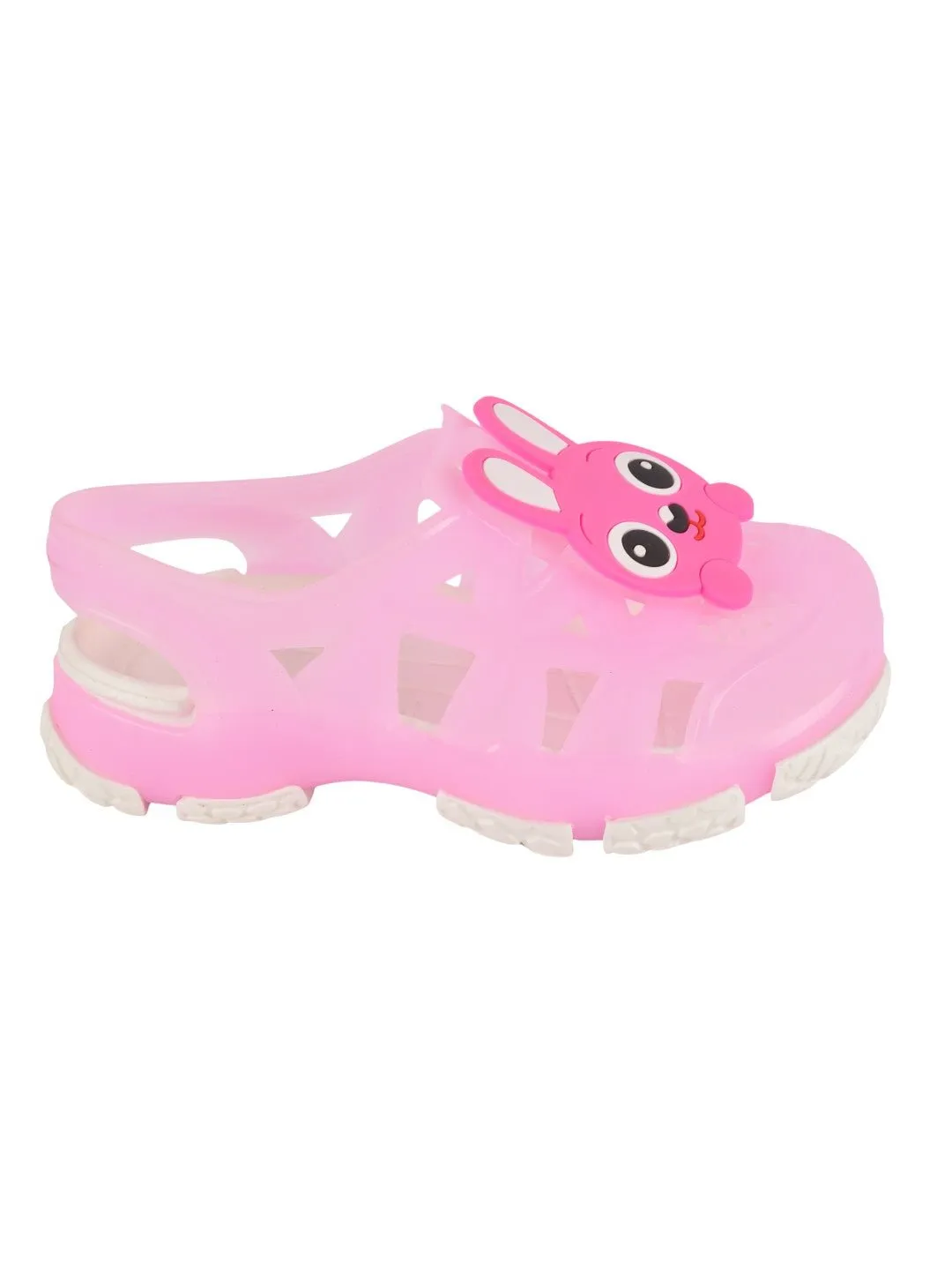 Adorable Bunny Cartoon Design Clogs for Girls - Pink
