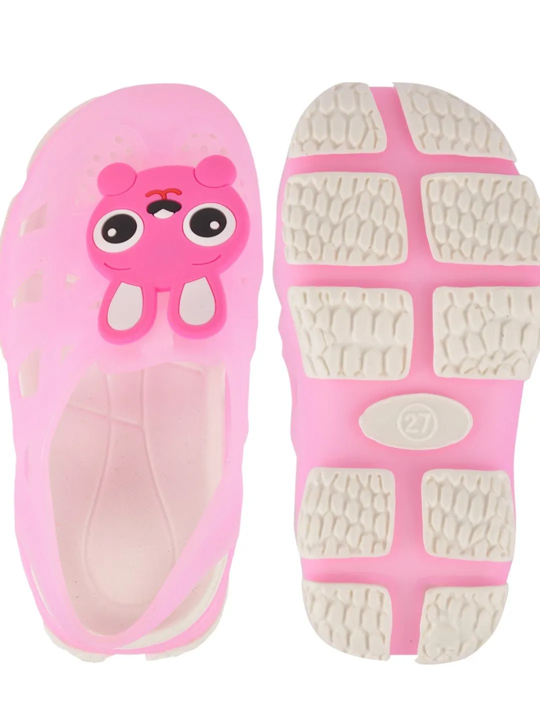 Adorable Bunny Cartoon Design Clogs for Girls - Pink
