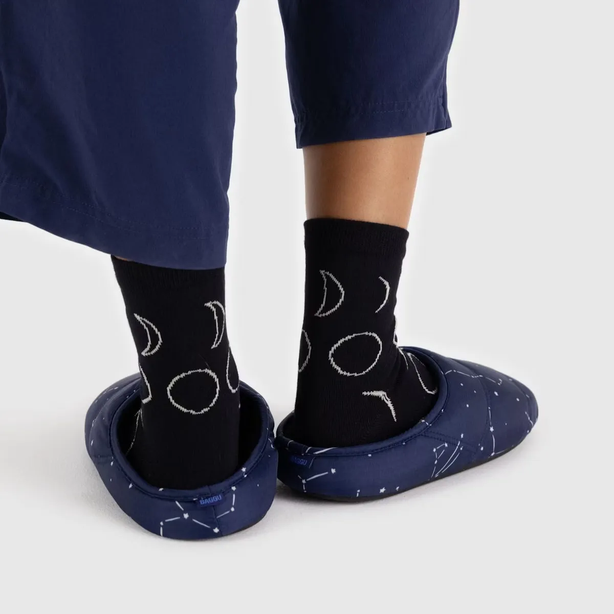 Baggu Puffy Slippers in Constellation Midnight