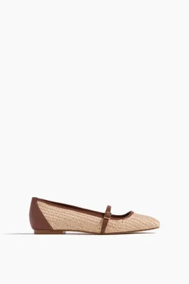 Ballet Flat in Luggage/Natural