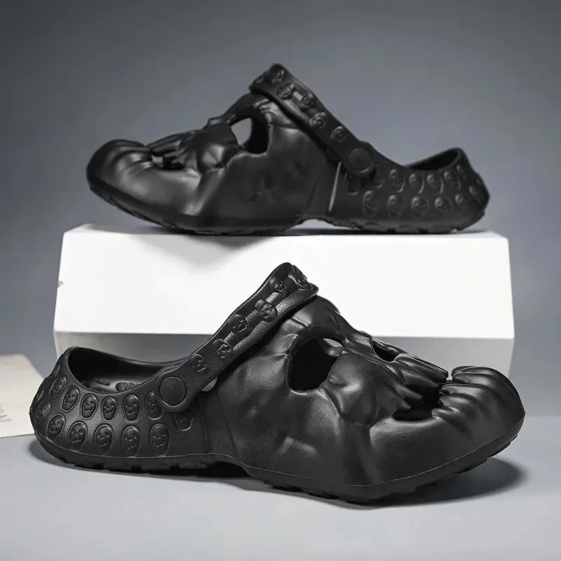 Brand New Skull Design Garden Shoes Men Sandals 2024 Summer Outdoor Fun Novelty Slide Thick Sole Platform Beach Non-slip Women Sandal
