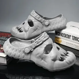 Brand New Skull Design Garden Shoes Men Sandals 2024 Summer Outdoor Fun Novelty Slide Thick Sole Platform Beach Non-slip Women Sandal