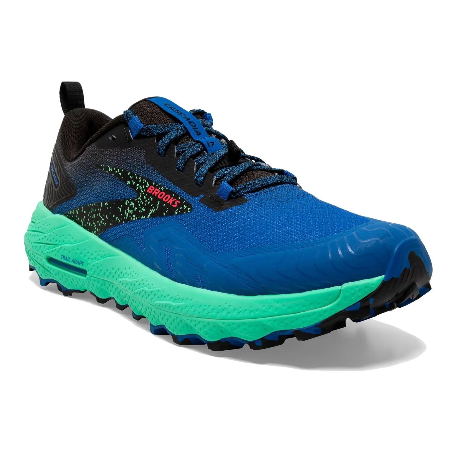 Brooks Cascadia 17 Men's Trail Running Shoes, Victoria Blue/Black/Spring Bud