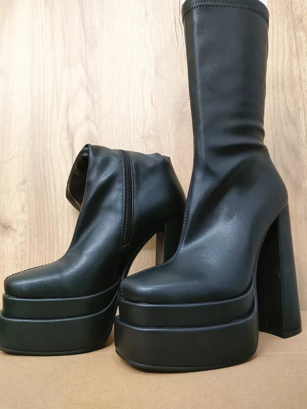 Chunky High Heel Ankle Boots