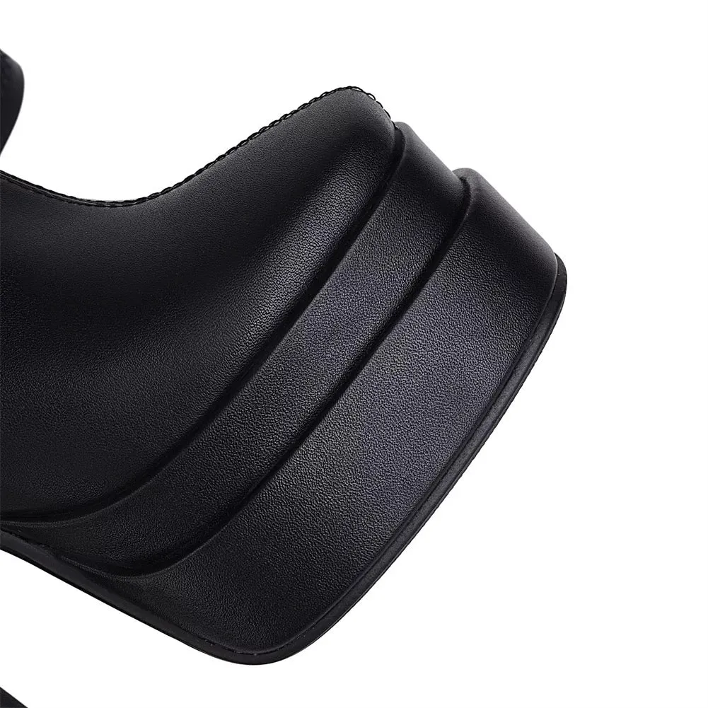 Chunky High Heel Ankle Boots
