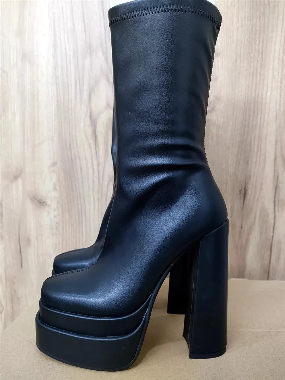 Chunky High Heel Ankle Boots
