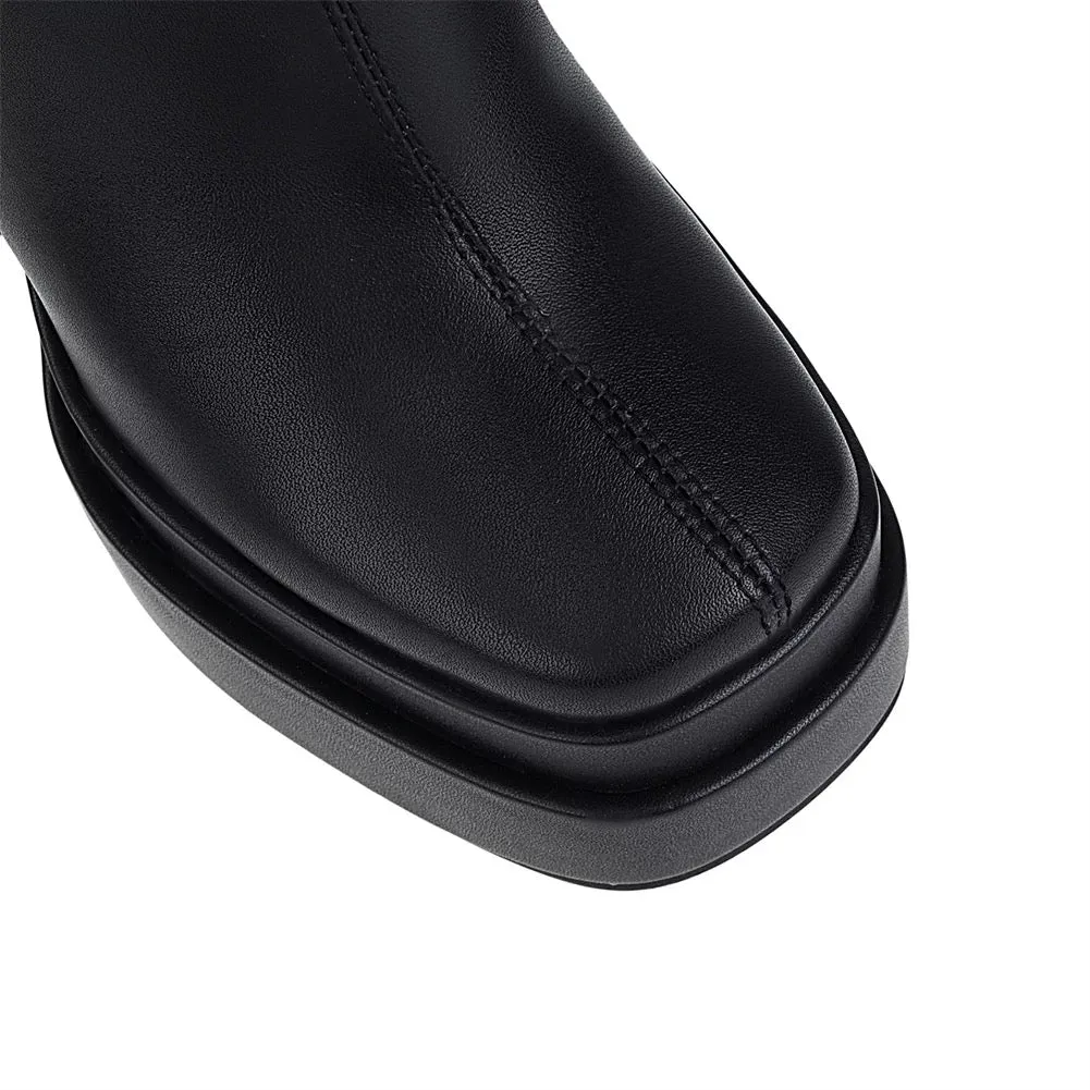 Chunky High Heel Ankle Boots