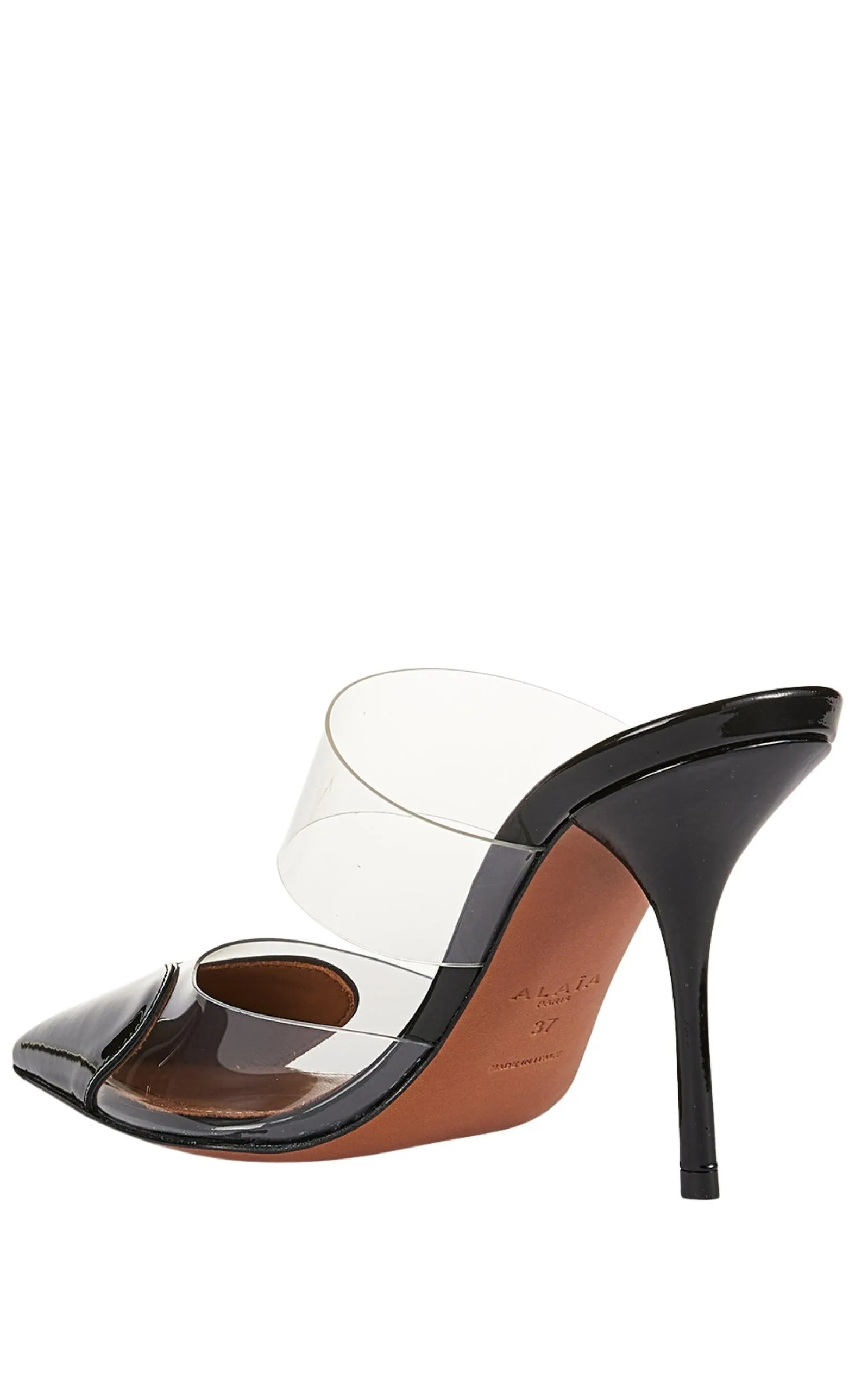 Clear Cap-Toe Mule Pumps
