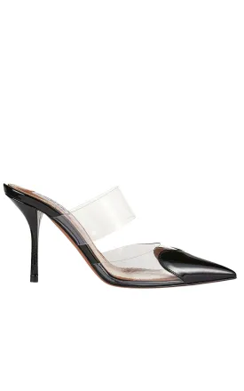 Clear Cap-Toe Mule Pumps