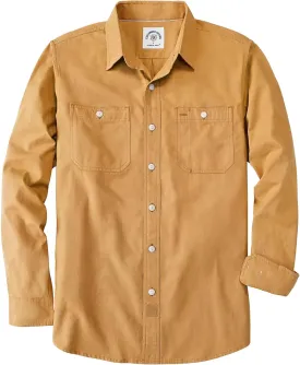Dubinik? Chambray Shirt Men Long Sleeve Cotton Work Shirts with 2 Pockets Casual Button Down