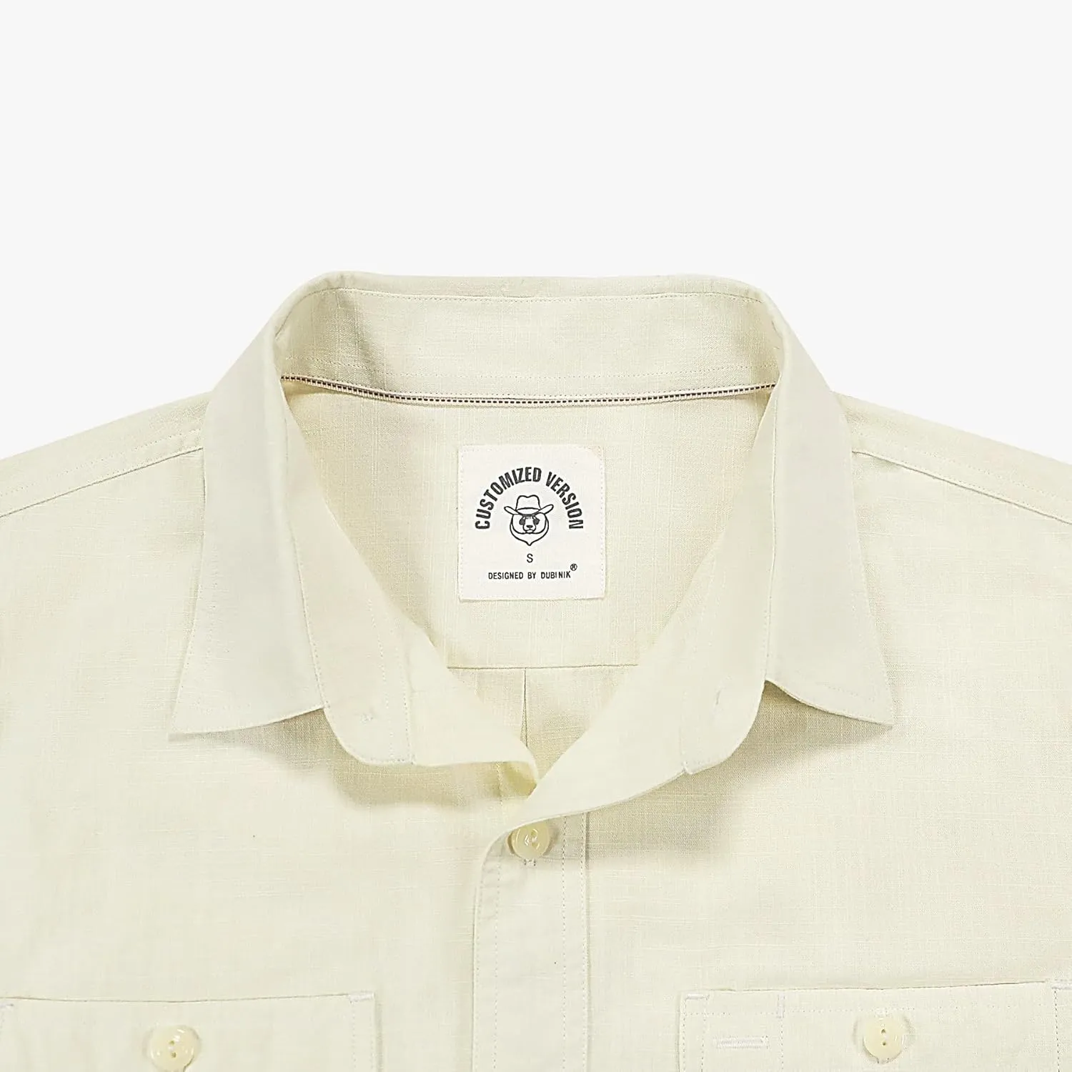 Dubinik? Chambray Shirt Men Long Sleeve Cotton Work Shirts with 2 Pockets Casual Button Down