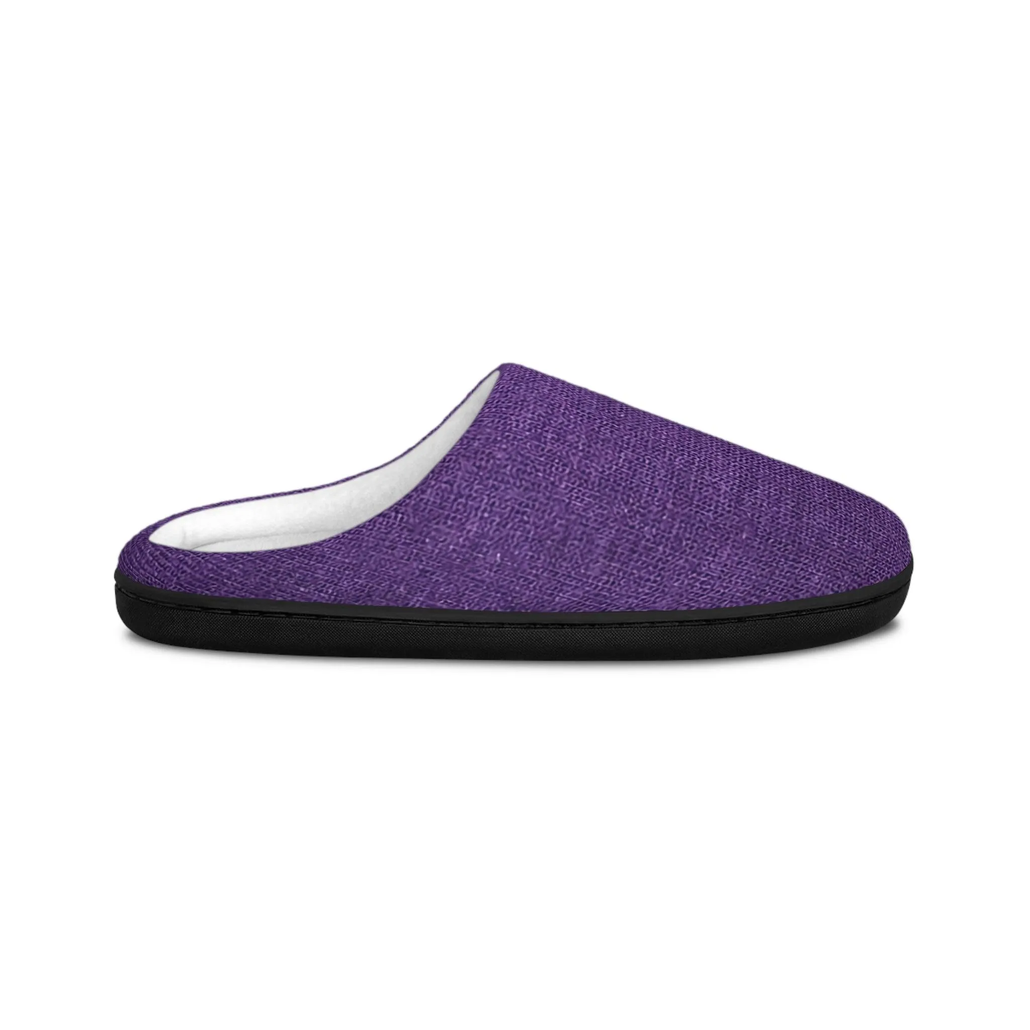 Faux Purple Silk Men's Indoor Slippers