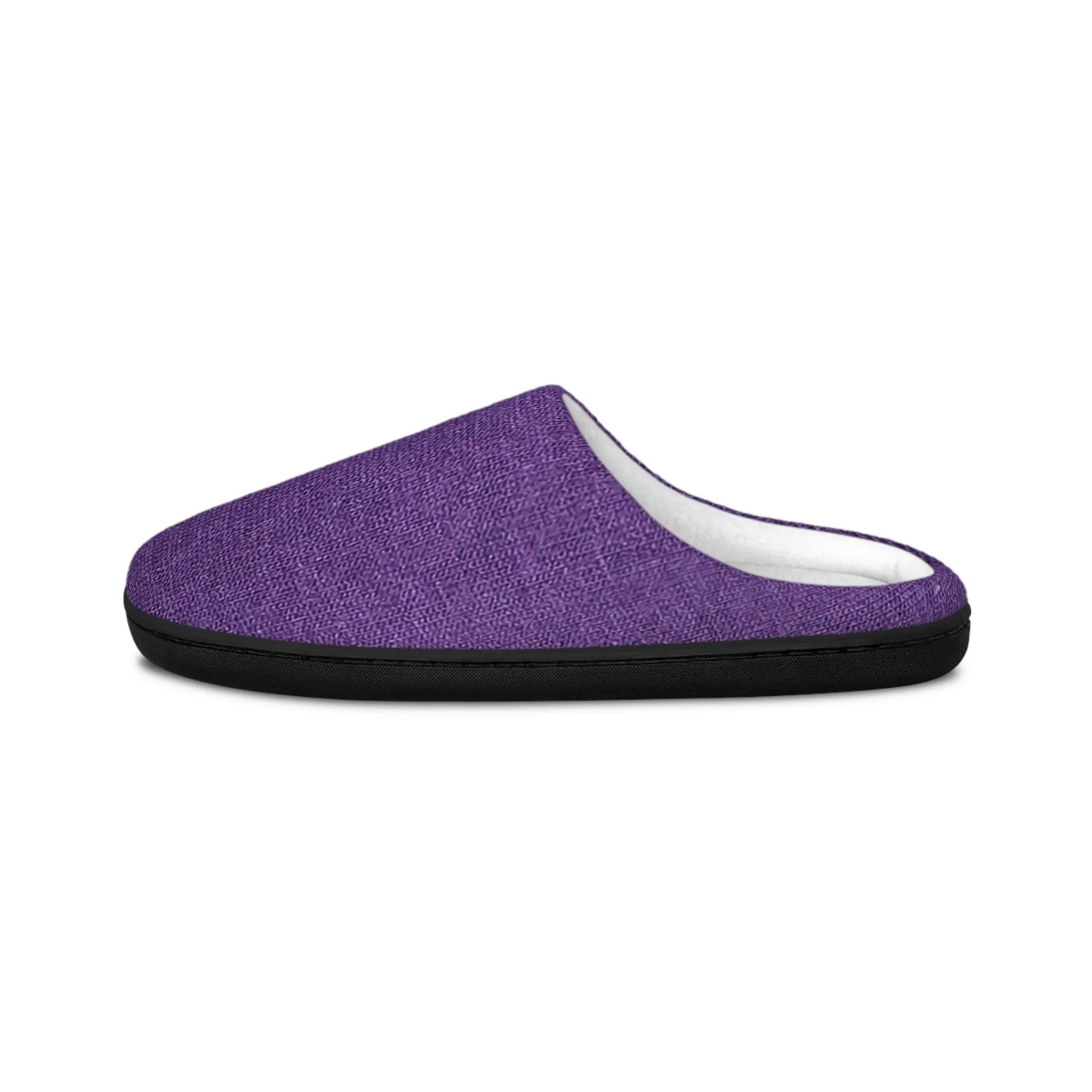 Faux Purple Silk Men's Indoor Slippers