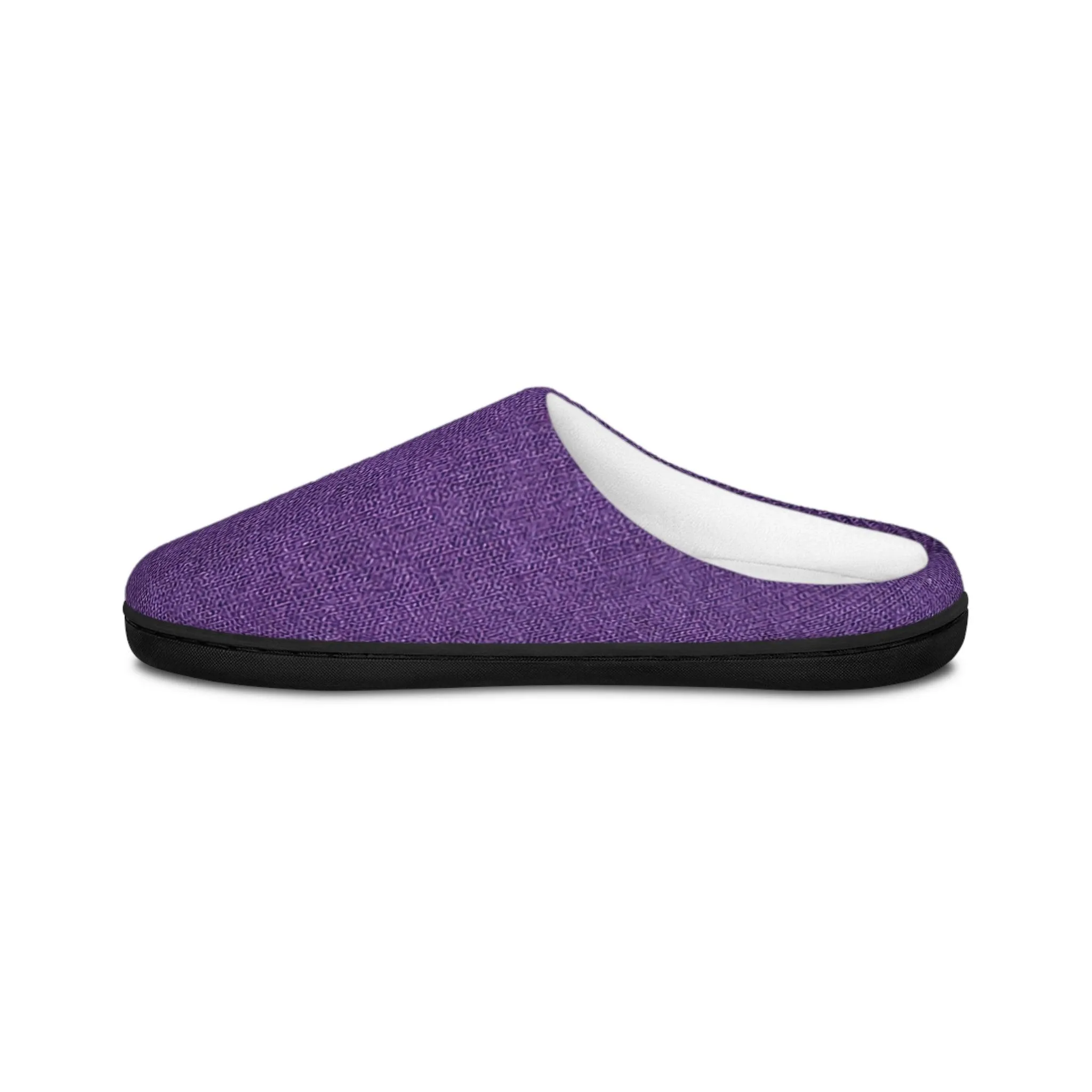 Faux Purple Silk Men's Indoor Slippers