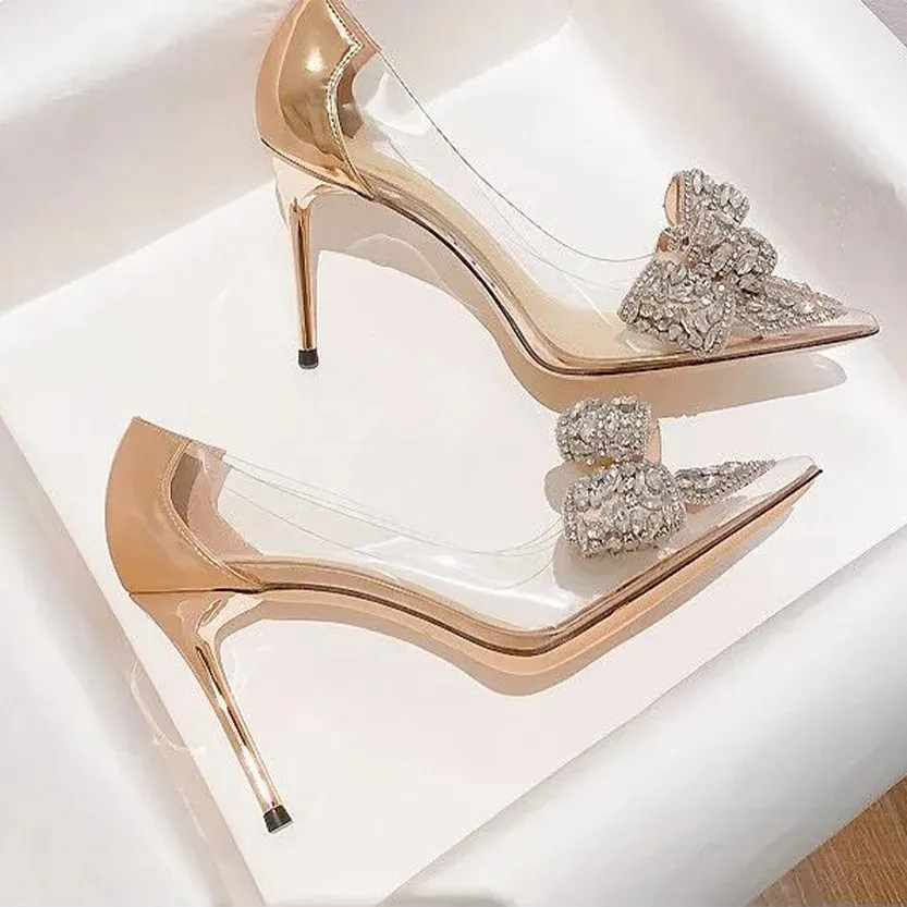 Funki Buys | Shoes | Women's Pointy Toe Clear Wedding Stiletto
