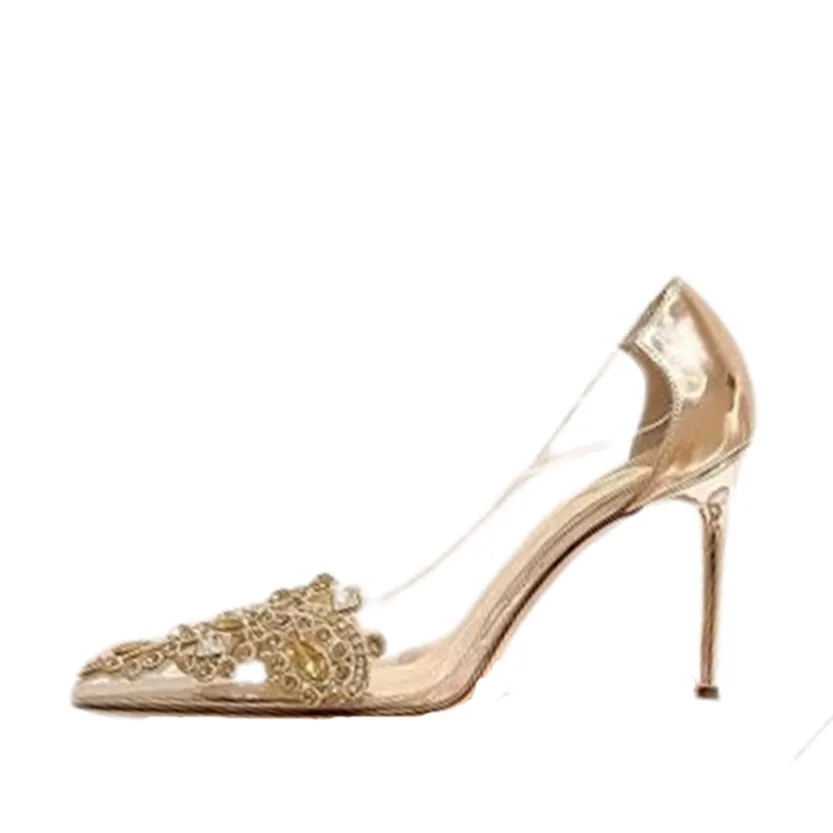 Funki Buys | Shoes | Women's Pointy Toe Clear Wedding Stiletto