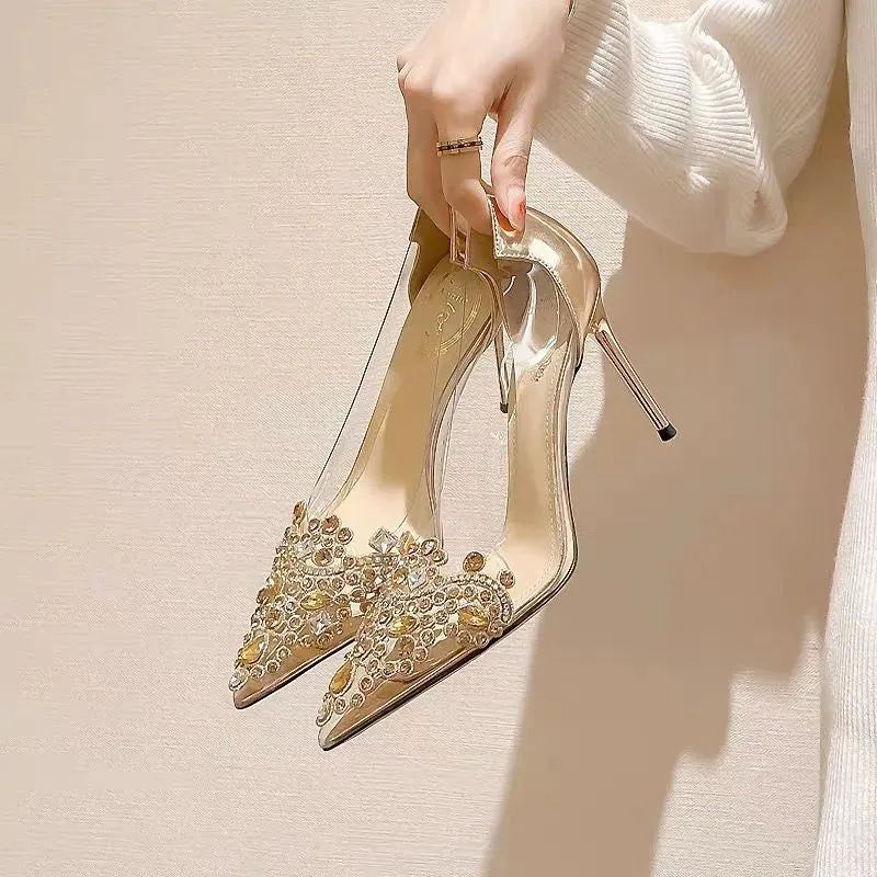 Funki Buys | Shoes | Women's Pointy Toe Clear Wedding Stiletto