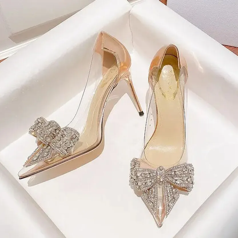 Funki Buys | Shoes | Women's Pointy Toe Clear Wedding Stiletto