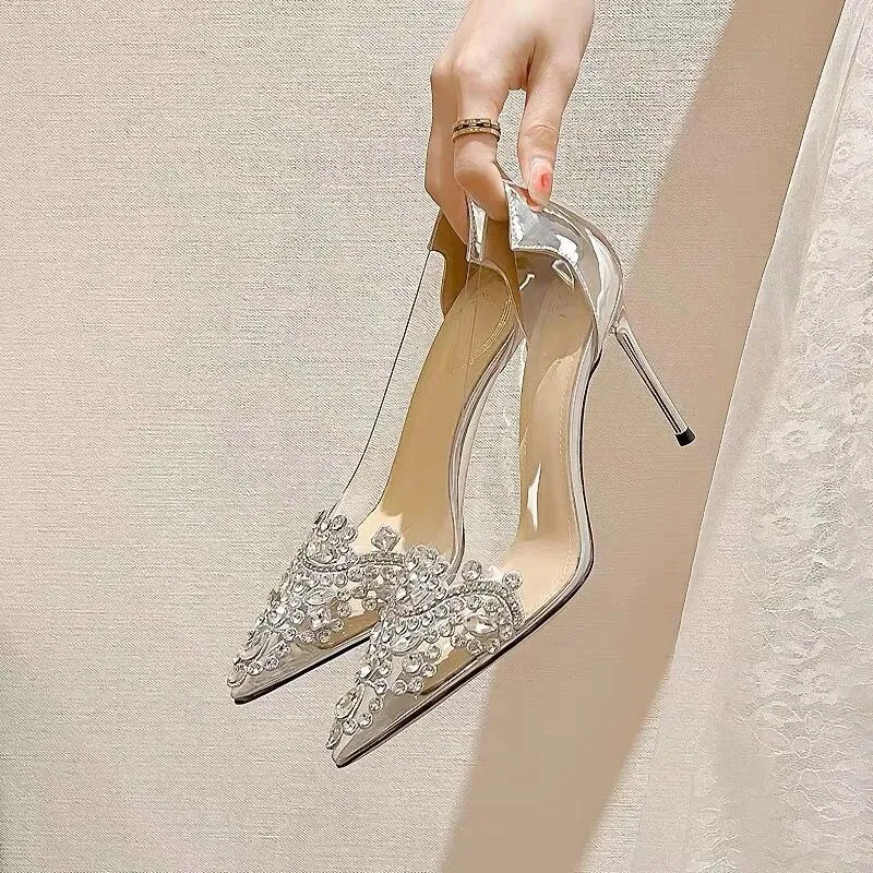 Funki Buys | Shoes | Women's Pointy Toe Clear Wedding Stiletto