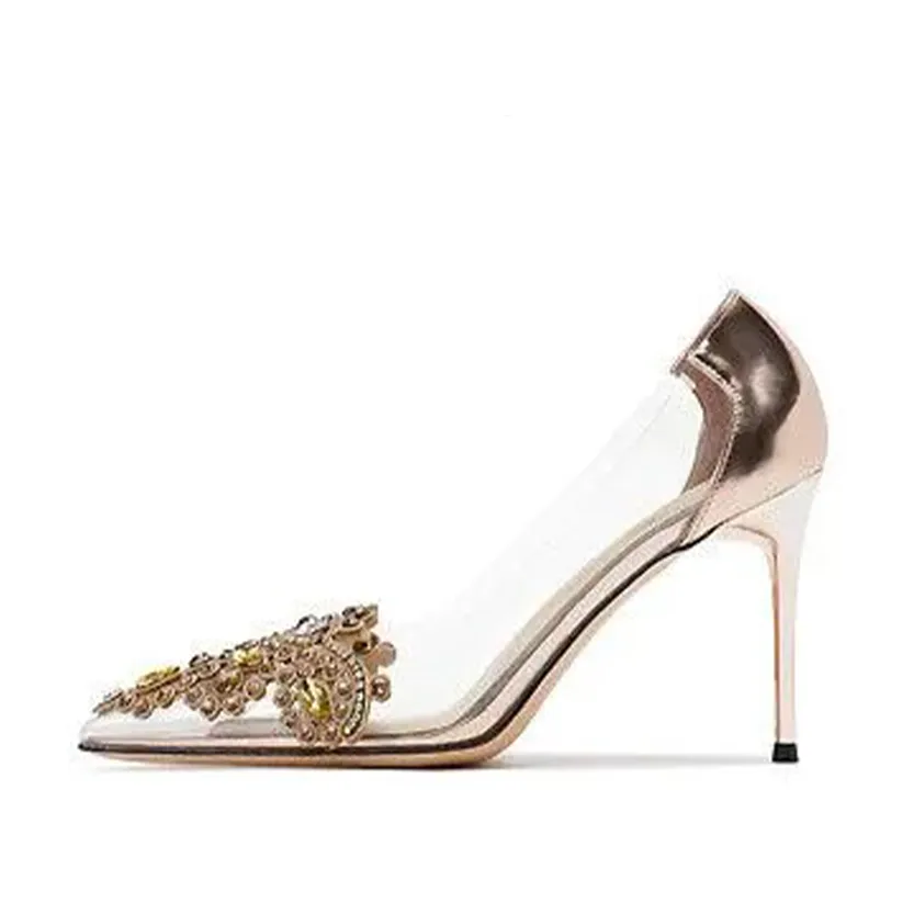 Funki Buys | Shoes | Women's Pointy Toe Clear Wedding Stiletto