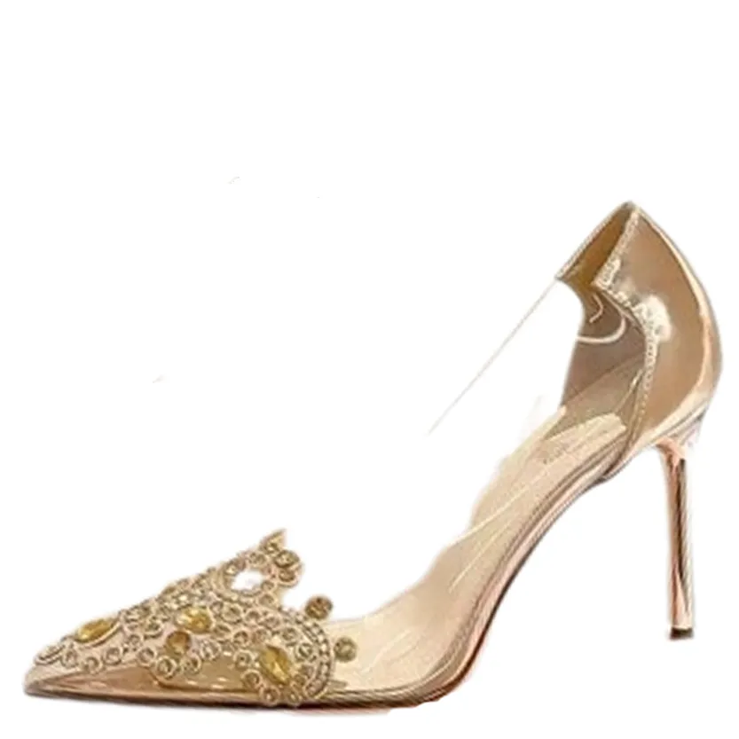 Funki Buys | Shoes | Women's Pointy Toe Clear Wedding Stiletto