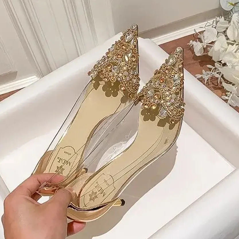 Funki Buys | Shoes | Women's Pointy Toe Clear Wedding Stiletto