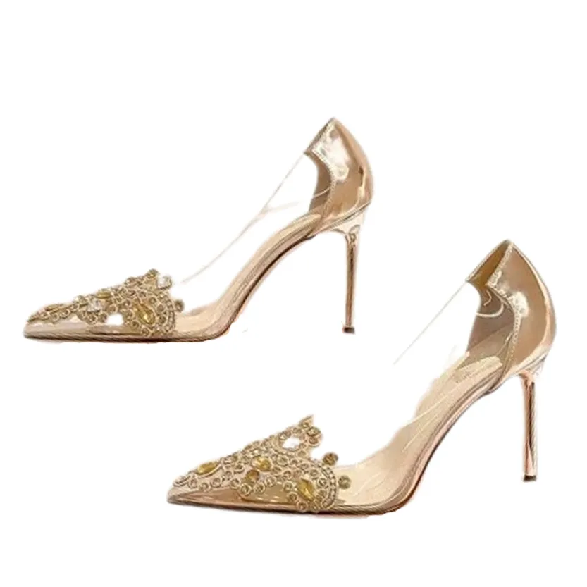Funki Buys | Shoes | Women's Pointy Toe Clear Wedding Stiletto