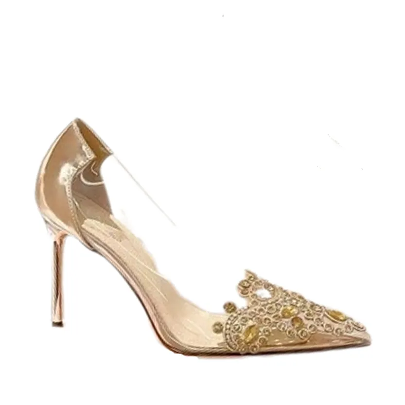 Funki Buys | Shoes | Women's Pointy Toe Clear Wedding Stiletto