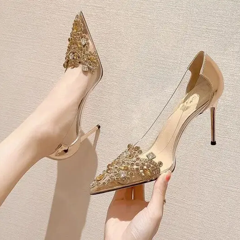 Funki Buys | Shoes | Women's Pointy Toe Clear Wedding Stiletto