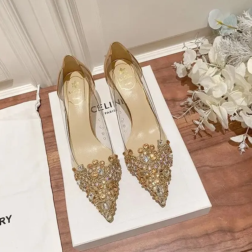 Funki Buys | Shoes | Women's Pointy Toe Clear Wedding Stiletto