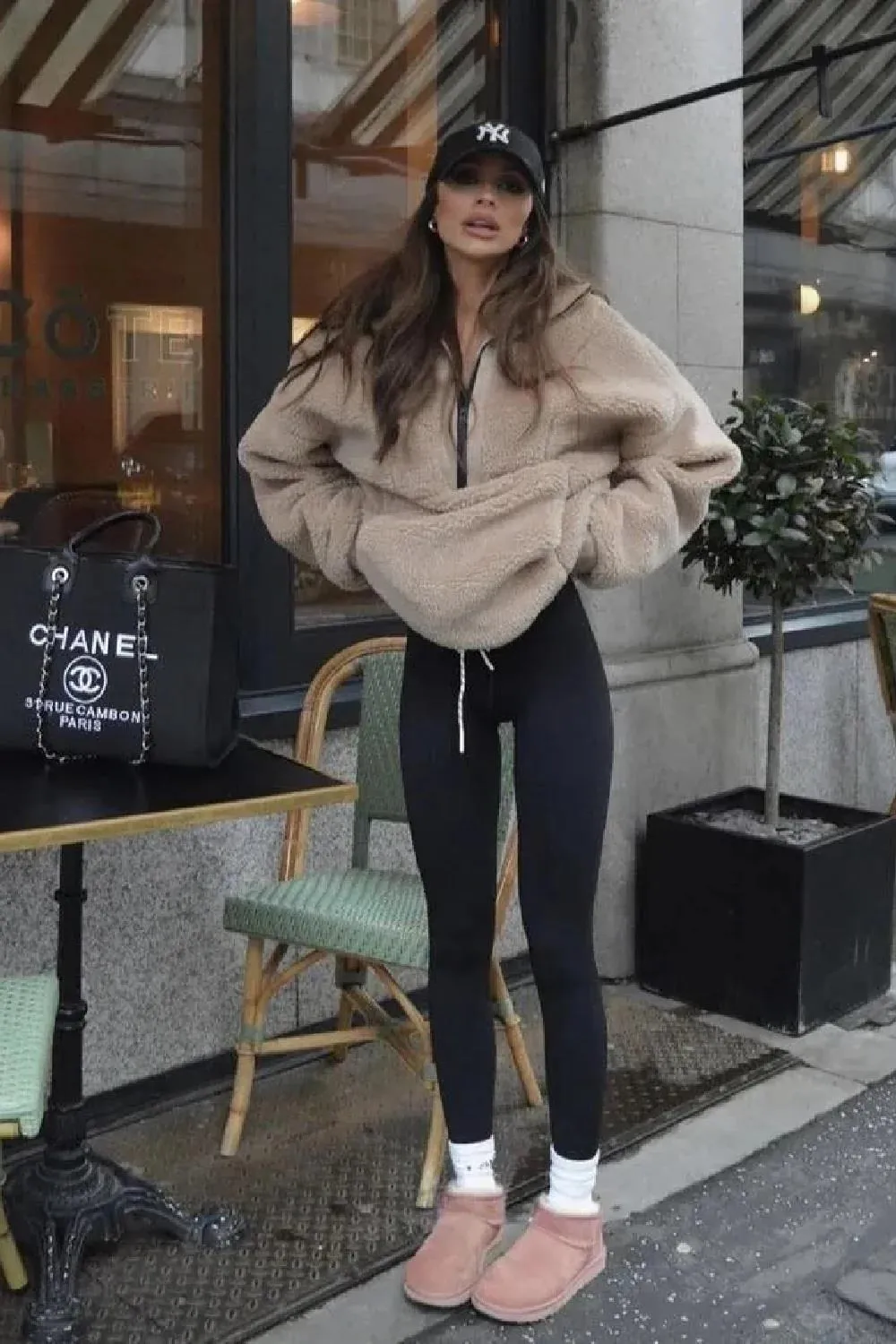 H.O.S Faux Suede Womens Fur Lined Camel Mini Winter Ankle Boots