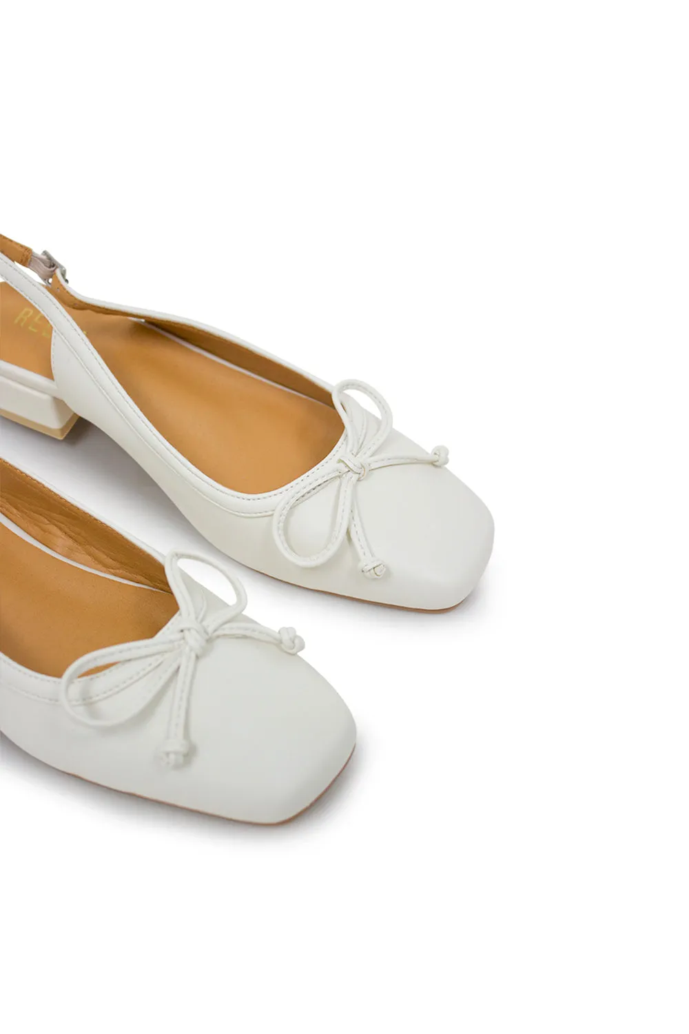 Iris Slingback Ballet Flat - White