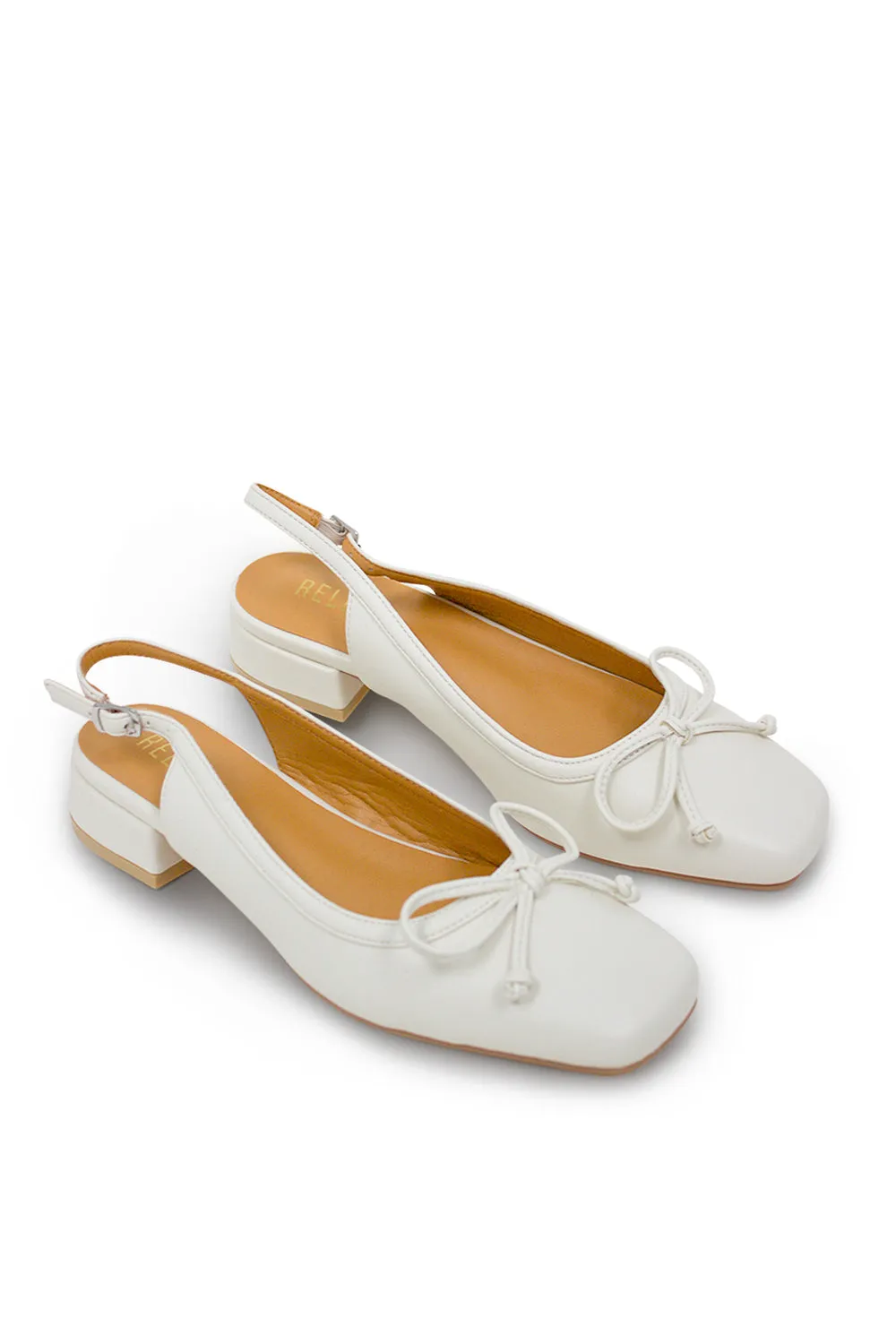 Iris Slingback Ballet Flat - White