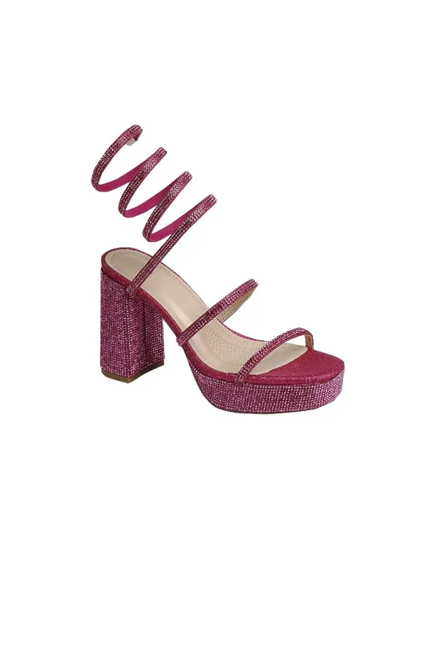 Jordania - All-Around Stone Embellished Chunky Heels