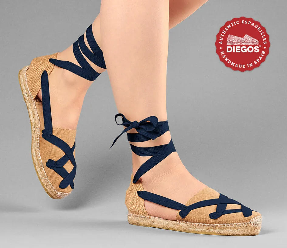 Jute flat Lola classic laces espadrilles