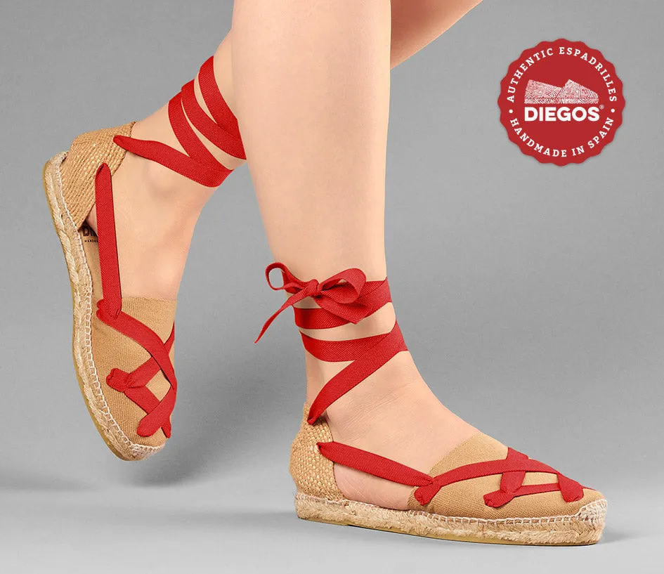 Jute flat Lola classic laces espadrilles