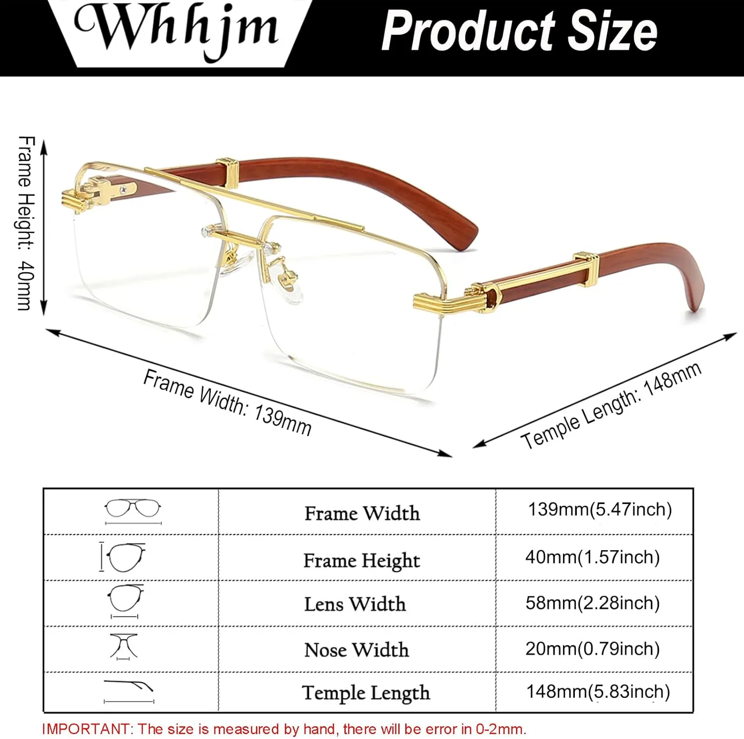 Mens Fashion Rimless Rectangle Sunglasses for Man Frameless Square Glasses Gradient Tinted UV400 Lens
