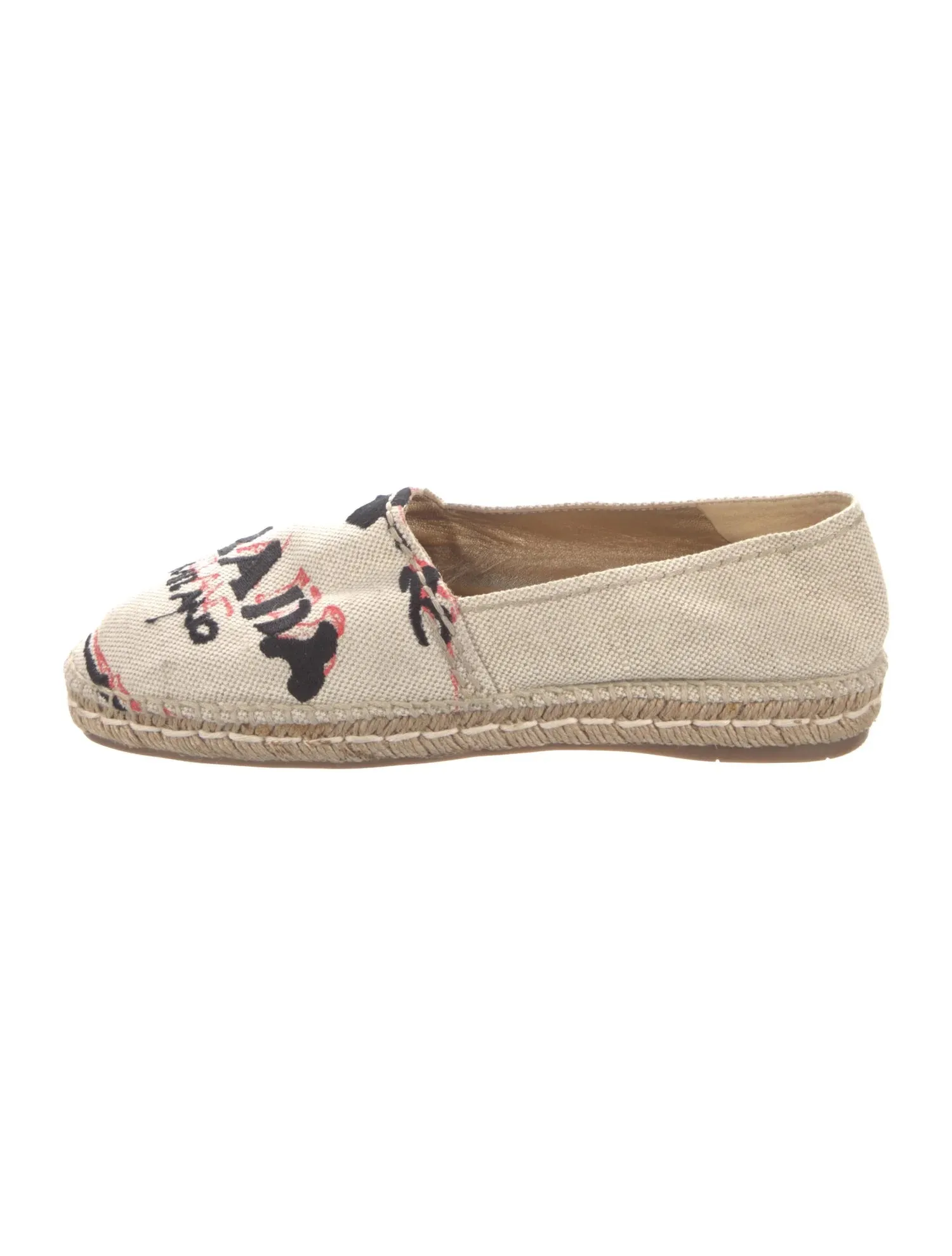 PRADA EMBROIDERED LOGO CANVAS ESPADRILLS