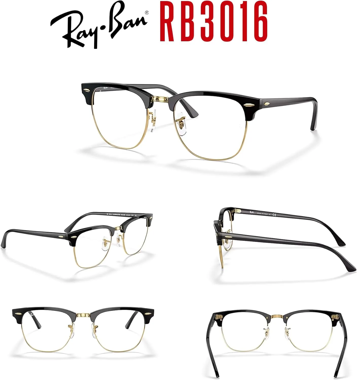 Ray-Ban RB3016 CLUBMASTER Sunglasses For Men For Women   BUNDLE with Designer iWear Eyewear Care Kit