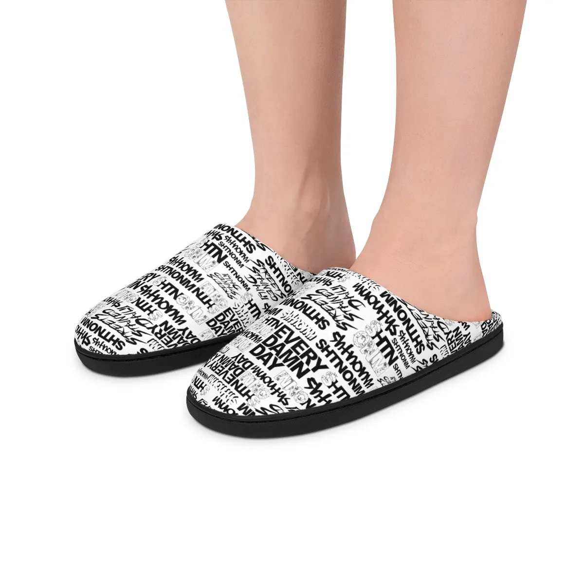 SHTNONM - MEN'S FULL PRINT SLIPPERS (WHITE)