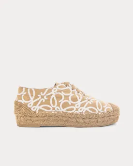 Solar Lace-Up Canvas Oat Milk Low Top Sneakers