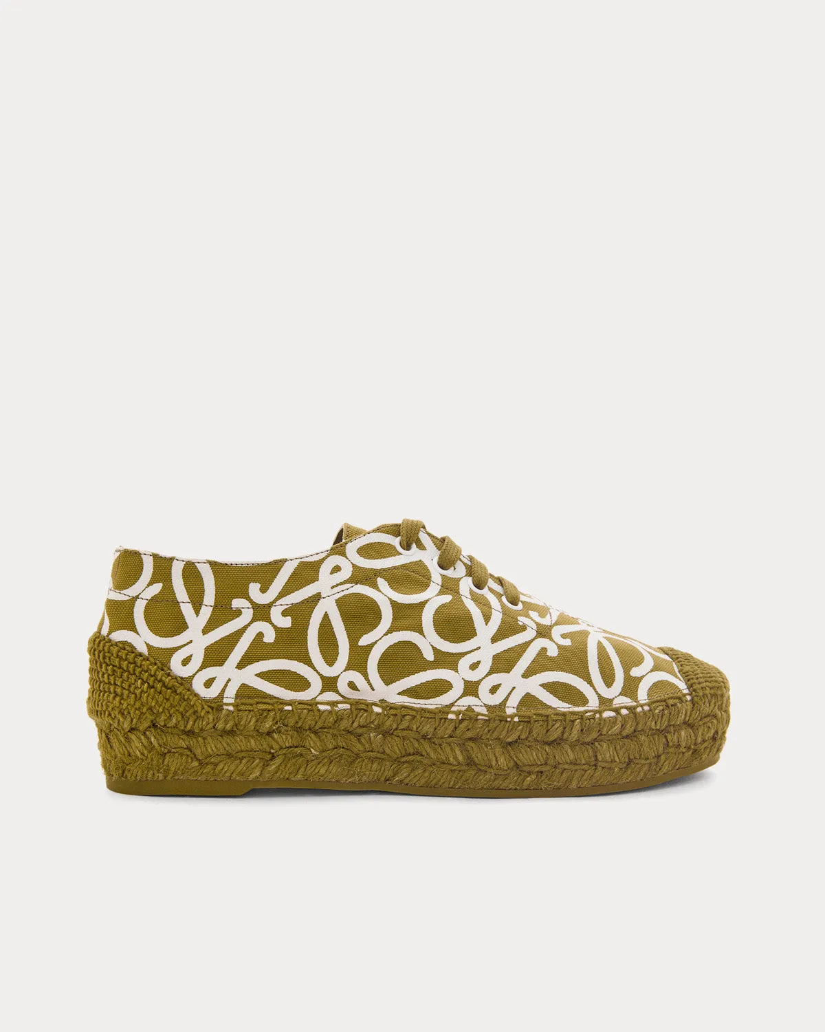 Solar Lace-Up Canvas Olive Low Top Sneakers