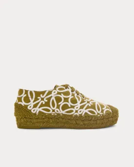 Solar Lace-Up Canvas Olive Low Top Sneakers