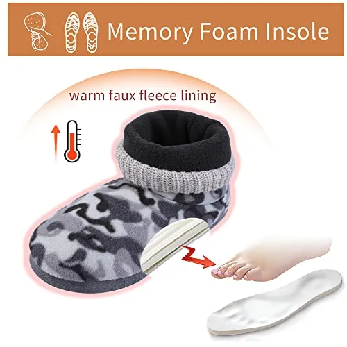 Women's Comfort Warm Faux Fleece Fuzzy Ankle Bootie Slippers Plush Lining Slip-on House Shoes Anti-Slip Sole Indoor/Outdoor
