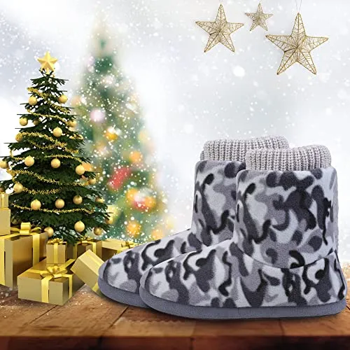 Women's Comfort Warm Faux Fleece Fuzzy Ankle Bootie Slippers Plush Lining Slip-on House Shoes Anti-Slip Sole Indoor/Outdoor