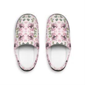 Women's Indoor Slippers - Pink Valentines Botanicals Collection (Kaleidoscope)