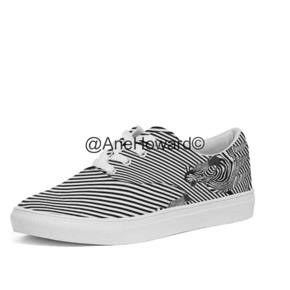 Women's Lace Up Canvas Shoe Zebra